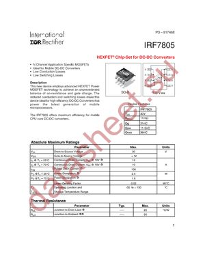 IRF7805PBF datasheet  